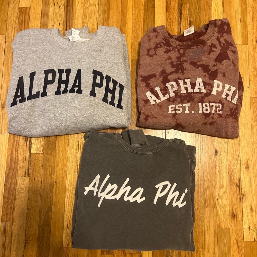 Alpha Phi Crew Neck Sweatshirts